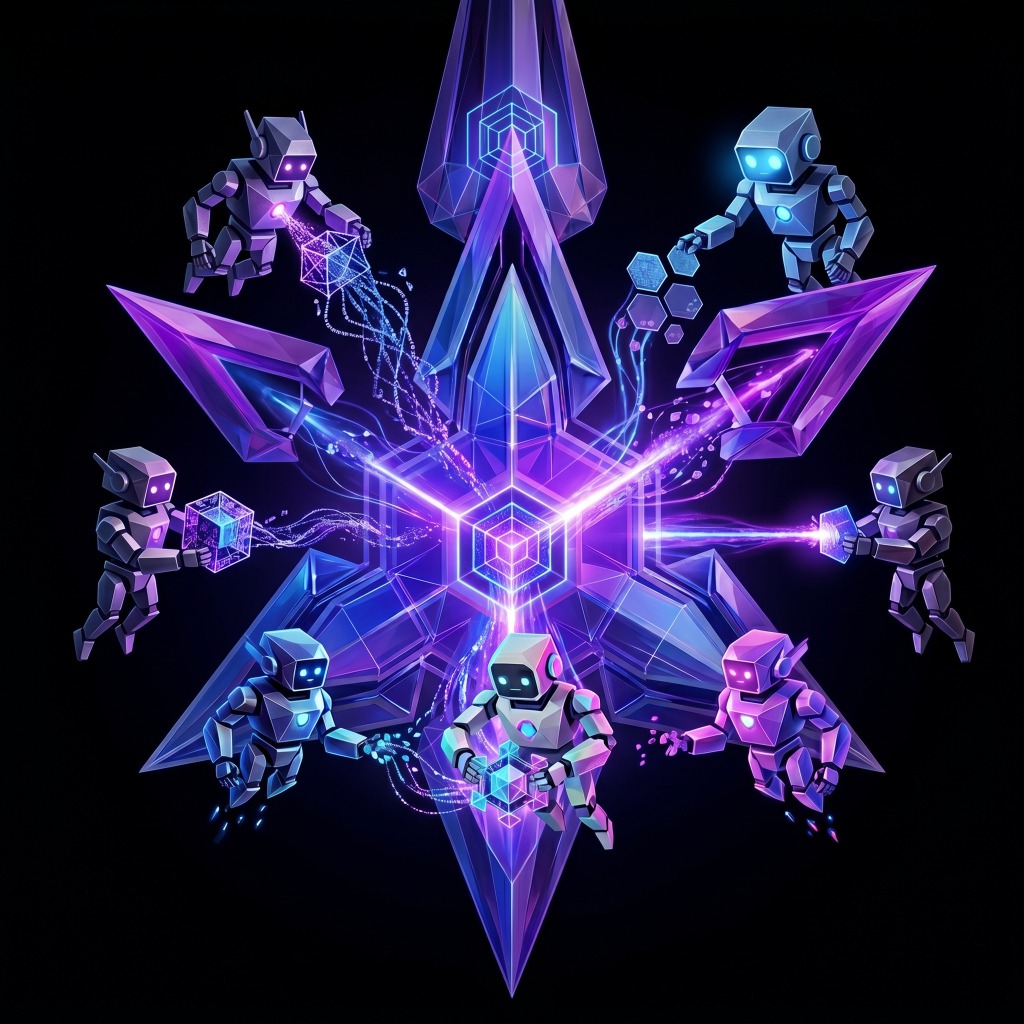 AI Automation Star Network Illustration
